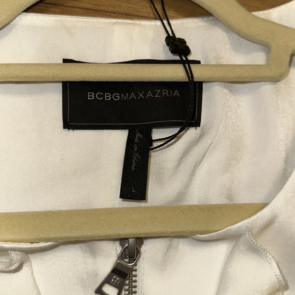 NWT BCBGMAXAZRIA Preston cascade front jacket - white - L - Picture 2 of 5